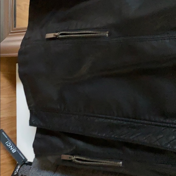 Moto faux leather and cotton mix coat - Picture 2 of 5